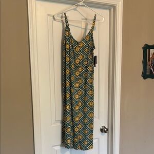 O'Neill Blue and Gold Sleeveless Maxi Sundress. NWT. XS.